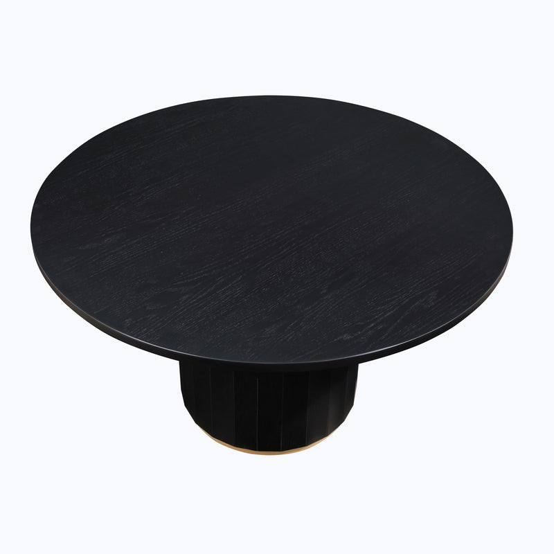 Steve Silver Furniture Magnolia MM520KTTTB 52in Round Table Black w Gold IMAGE 2