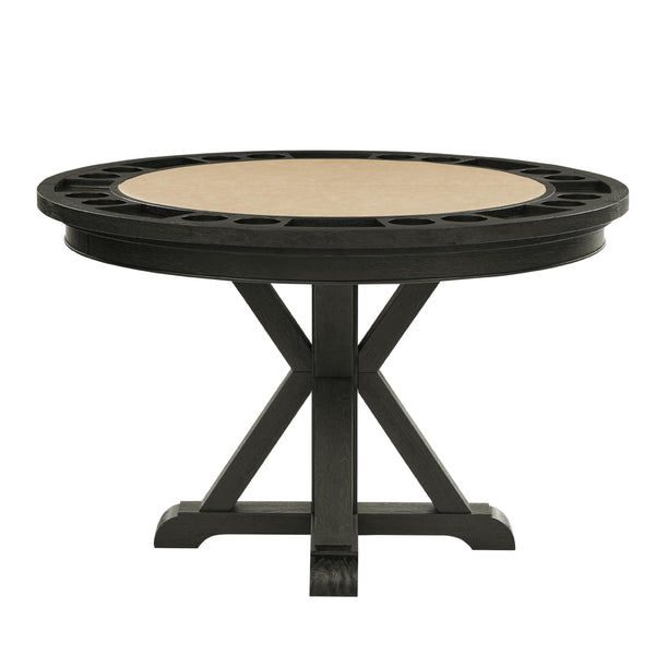 Steve Silver Furniture Rylie RL500K-DB-TT-GT Dining Table with Game Top, Black IMAGE 1