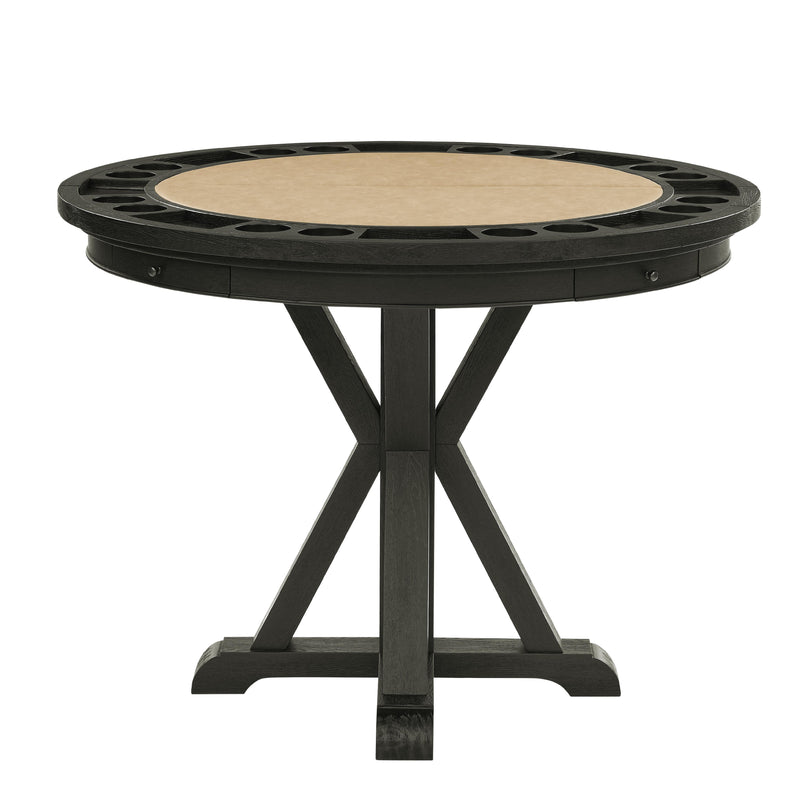 Steve Silver Furniture Rylie RL600K-PB-TT-GT Counter Table with Game Top, Black IMAGE 1