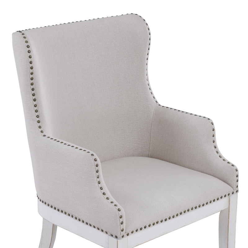 Steve Silver Furniture Warren WAR500WAC White Arm Chair IMAGE 2