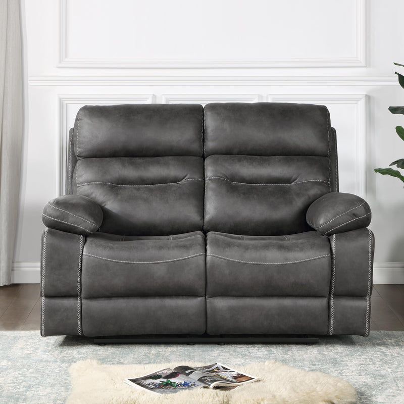 Steve Silver Furniture Rudger RUD800LG Gray Manual Loveseat IMAGE 3