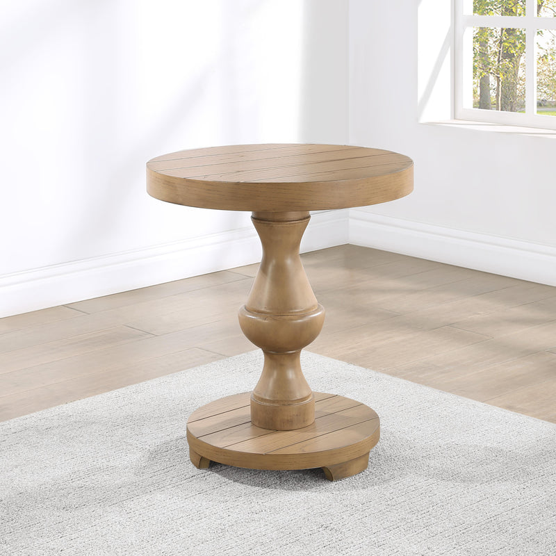 Steve Silver Furniture Dory DY200TER Round End Table Sand IMAGE 3