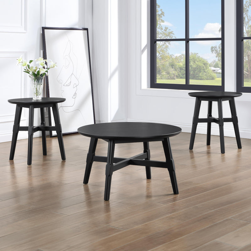 Steve Silver Furniture Oslo OLS100K-2E-3PC 3-Piece Table Set, Black IMAGE 2