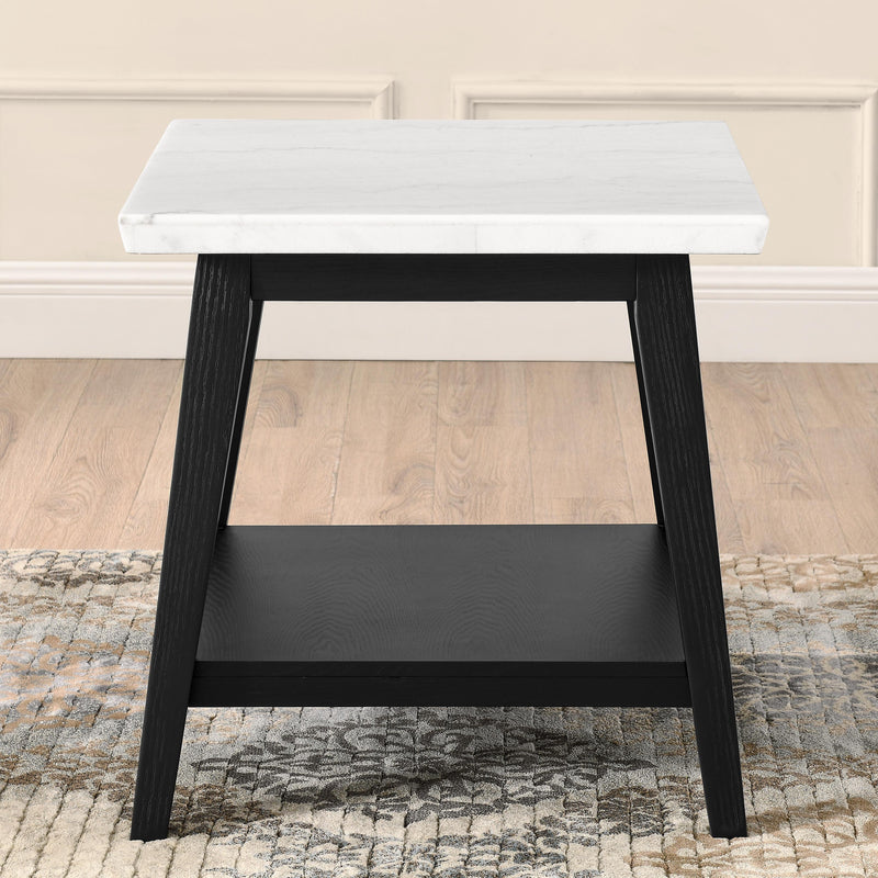 Steve Silver Furniture Vida VD300KWE Black White Marble Top End Table IMAGE 2