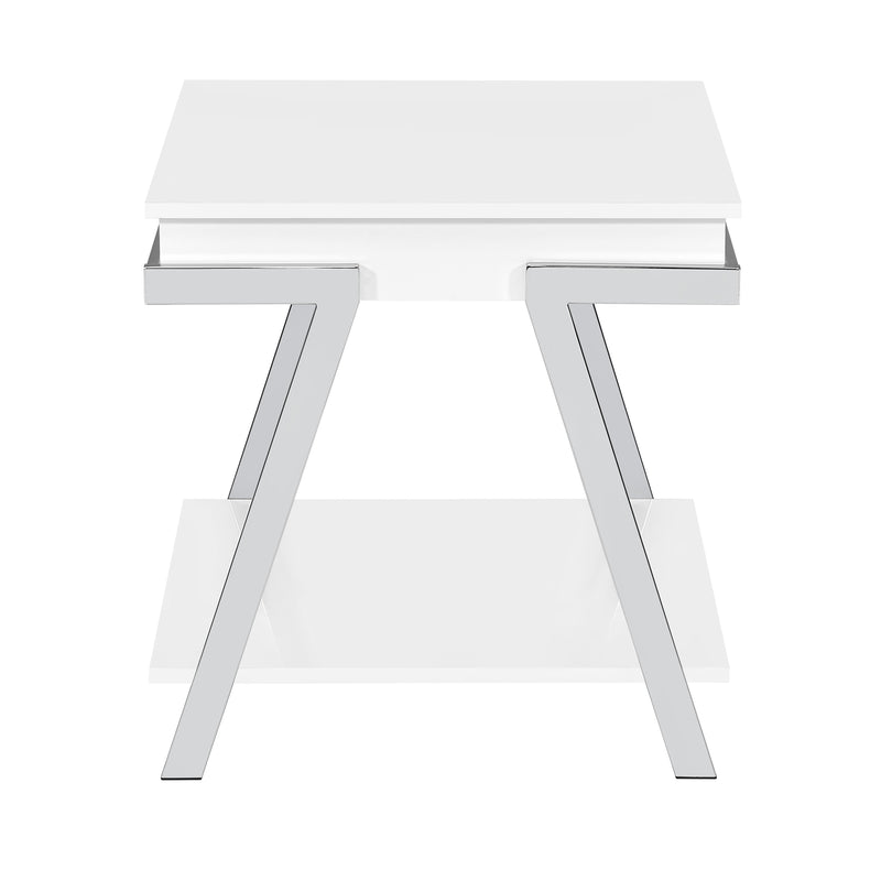 Steve Silver Furniture Zena ZN300WE White Square End Table IMAGE 1