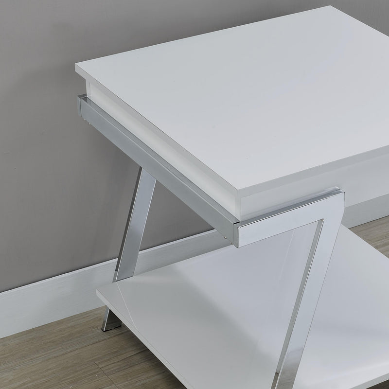 Steve Silver Furniture Zena ZN300WE White Square End Table IMAGE 2