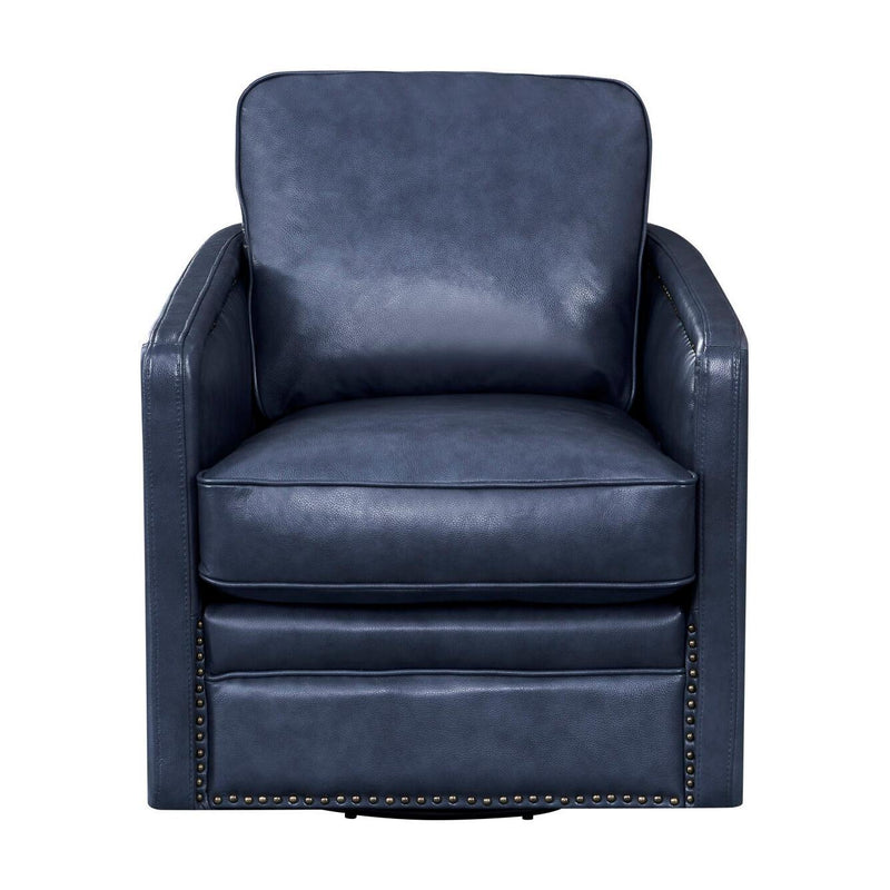 Leather Italia USA N2026 Atlas Chair - 360 Swivel 7147S Ocean Blue IMAGE 1