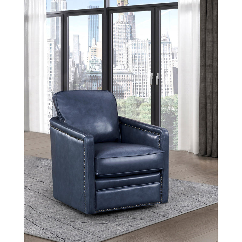 Leather Italia USA N2026 Atlas Chair - 360 Swivel 7147S Ocean Blue IMAGE 2