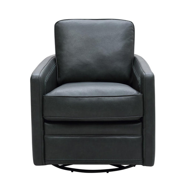 Leather Italia USA 6773 Turner Chair - 360 Swivel + Glider 1055S Forest Green IMAGE 1