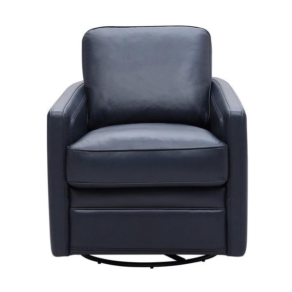 Leather Italia USA 6773 Turner Chair - 360 Swivel + Glider 7469S Blue IMAGE 1