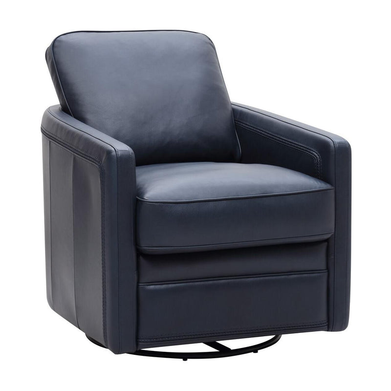 Leather Italia USA 6773 Turner Chair - 360 Swivel + Glider 7469S Blue IMAGE 2