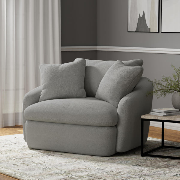 Parker Living Boomer SBMR#912S-DMDV Dove Grey Large Swivel Chair with 2 Toss Pillows IMAGE 1